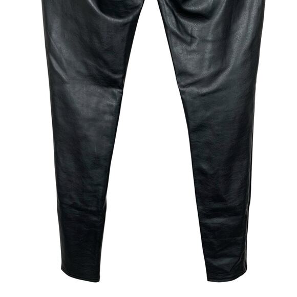 Assets by Spanx Faux Leather Leggings Black Stretchy Pull On Women's S - Picture 6 of 8